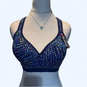 Patterned Blue Sports Bra NWT